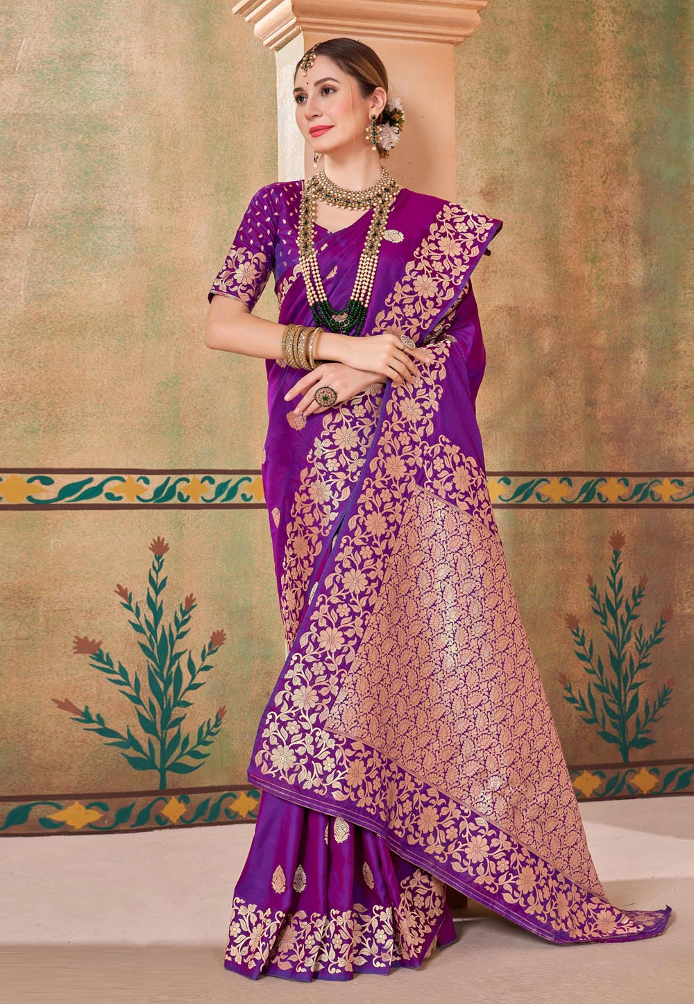 Purple Georgette Saree With Blouse 276381
