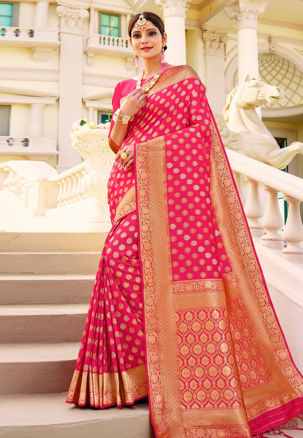 Pink Silk Saree With Blouse 225751