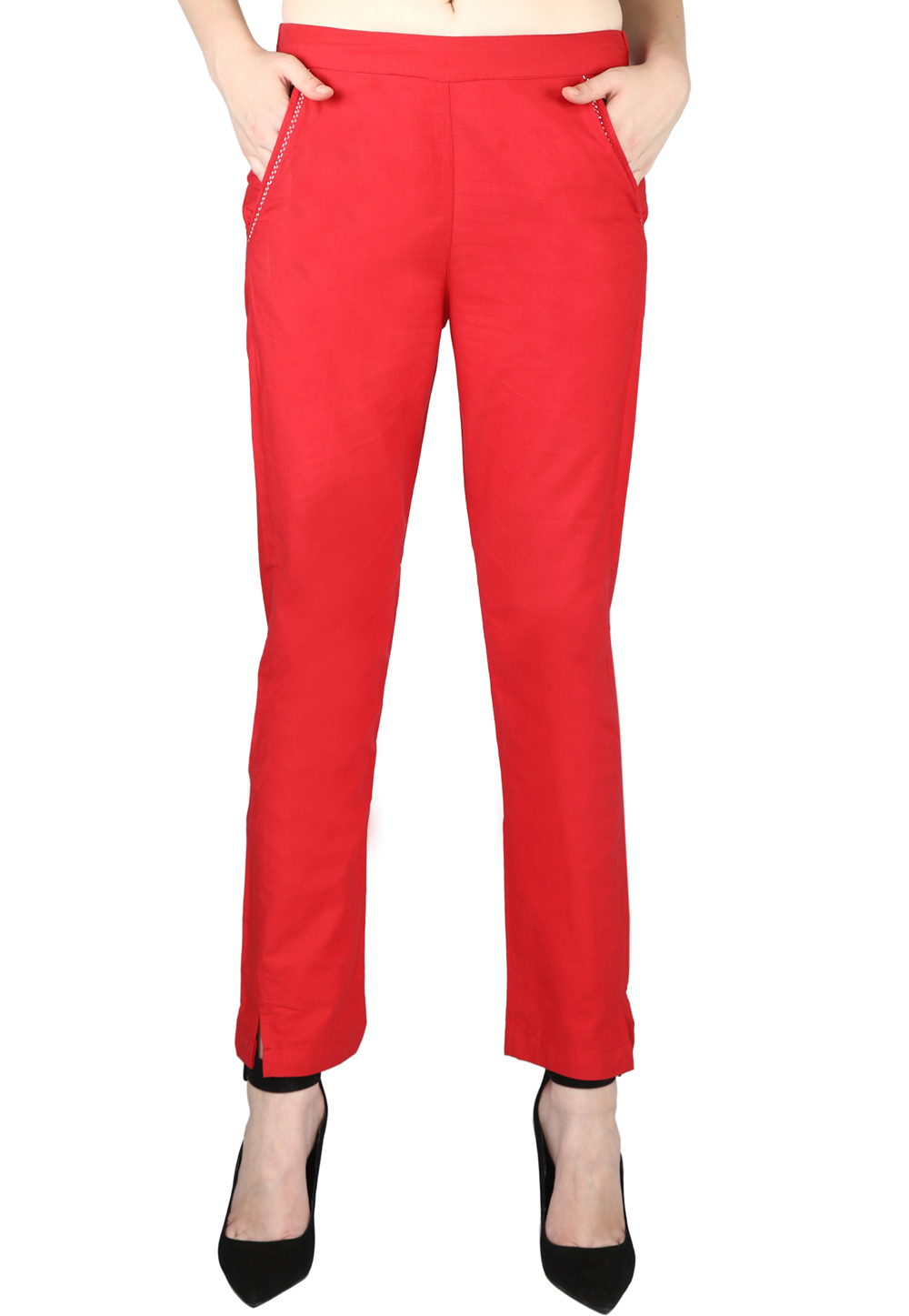 Red Cotton Pant 171425