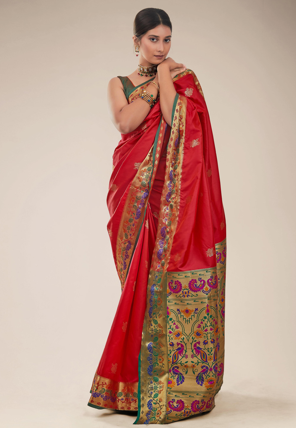 Red Silk Paithani Saree 228493