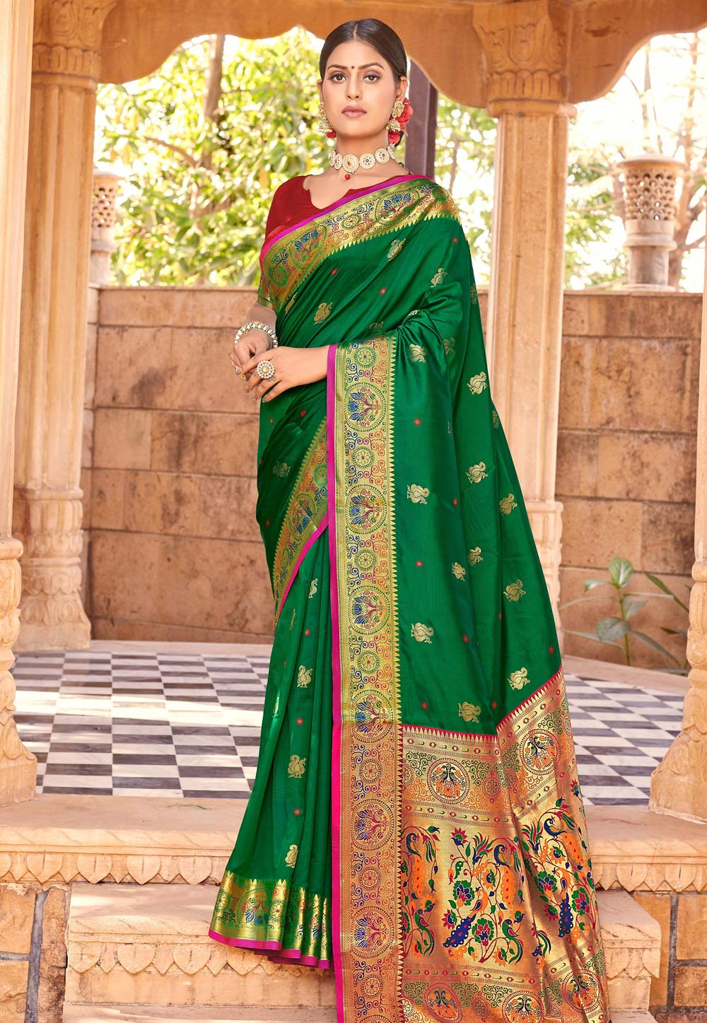 Green Silk Paithani Saree 228369