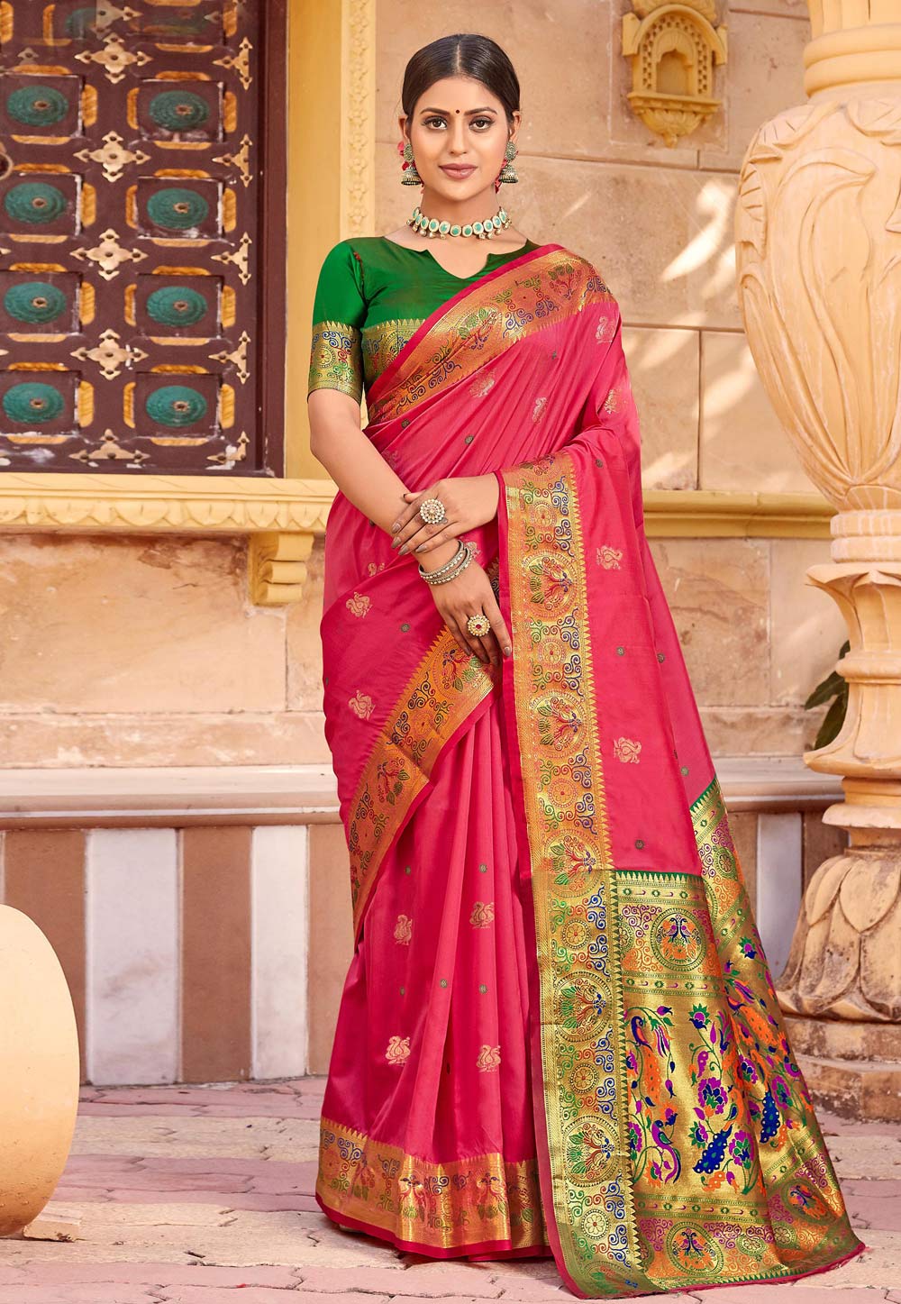 Pink Silk Paithani Saree 228370