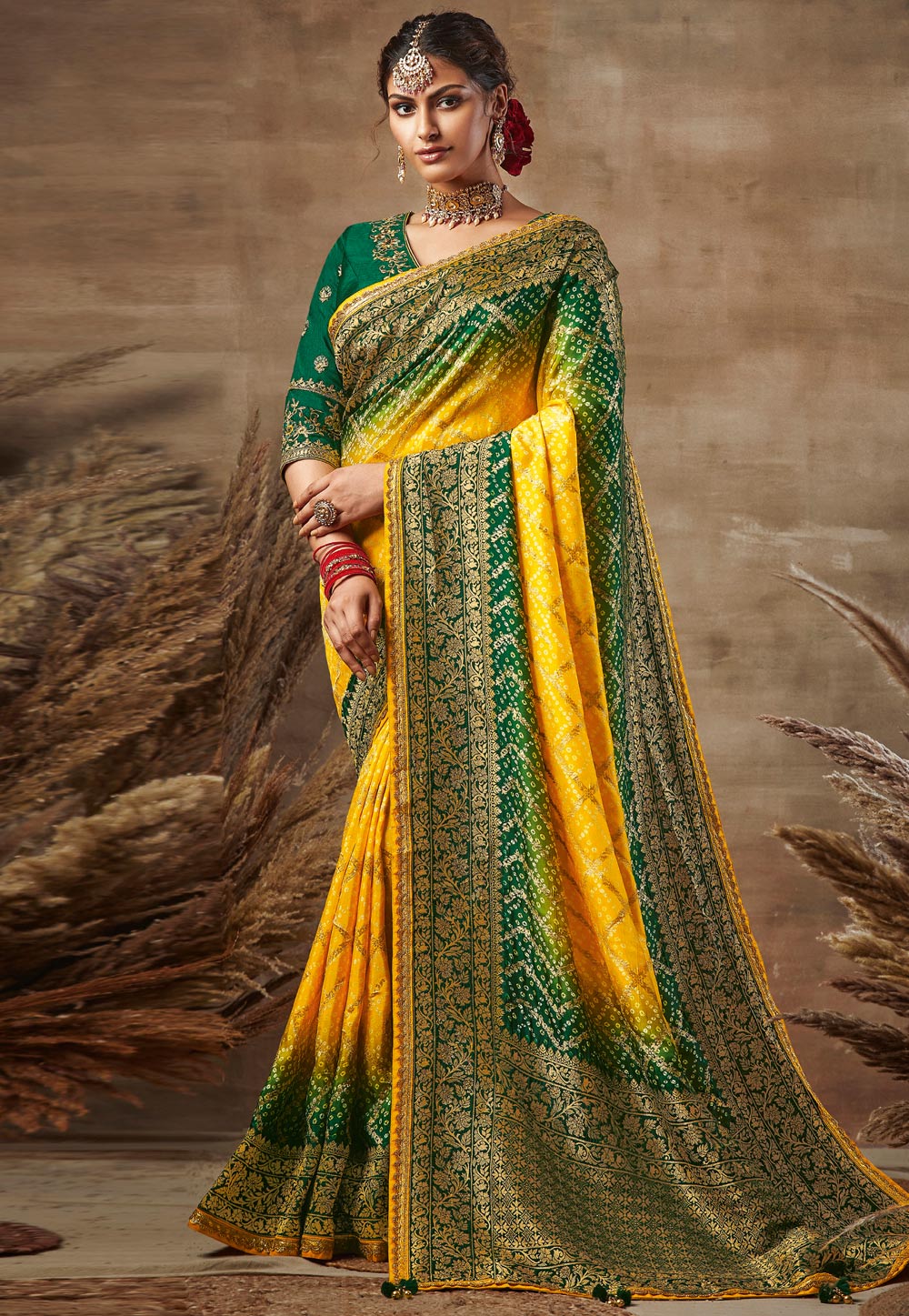 Yellow Banarasi Silk Festival Wear Saree 226001