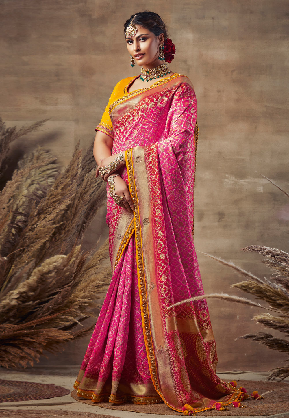 Pink Banarasi Silk Festival Wear Saree 226003