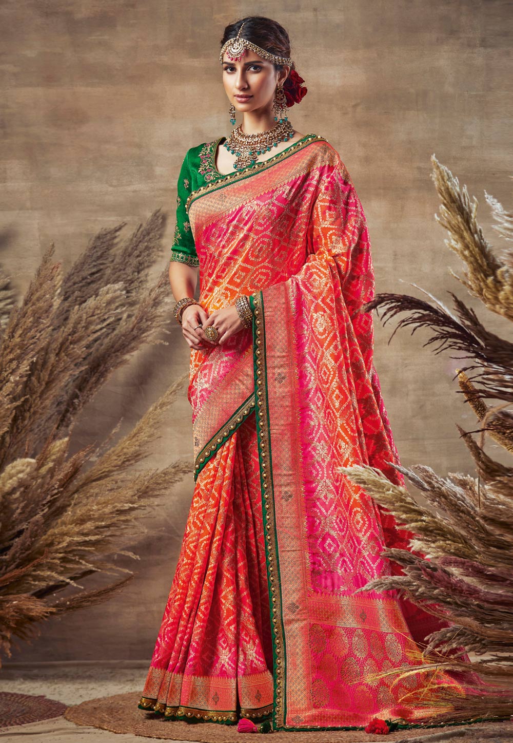 Pink Banarasi Silk Festival Wear Saree 226005