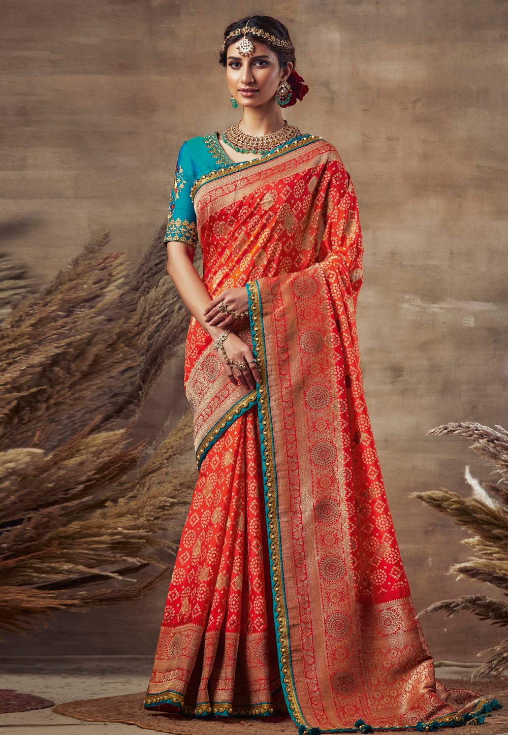 Red Banarasi Silk Festival Wear Saree 226007
