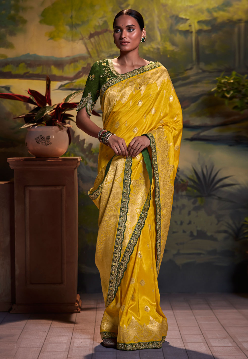Yellow Silk Saree With Blouse 249851