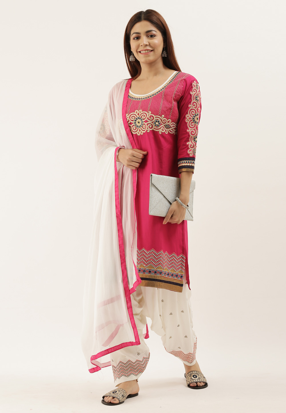 Pink Cotton Punjabi Suit 230219