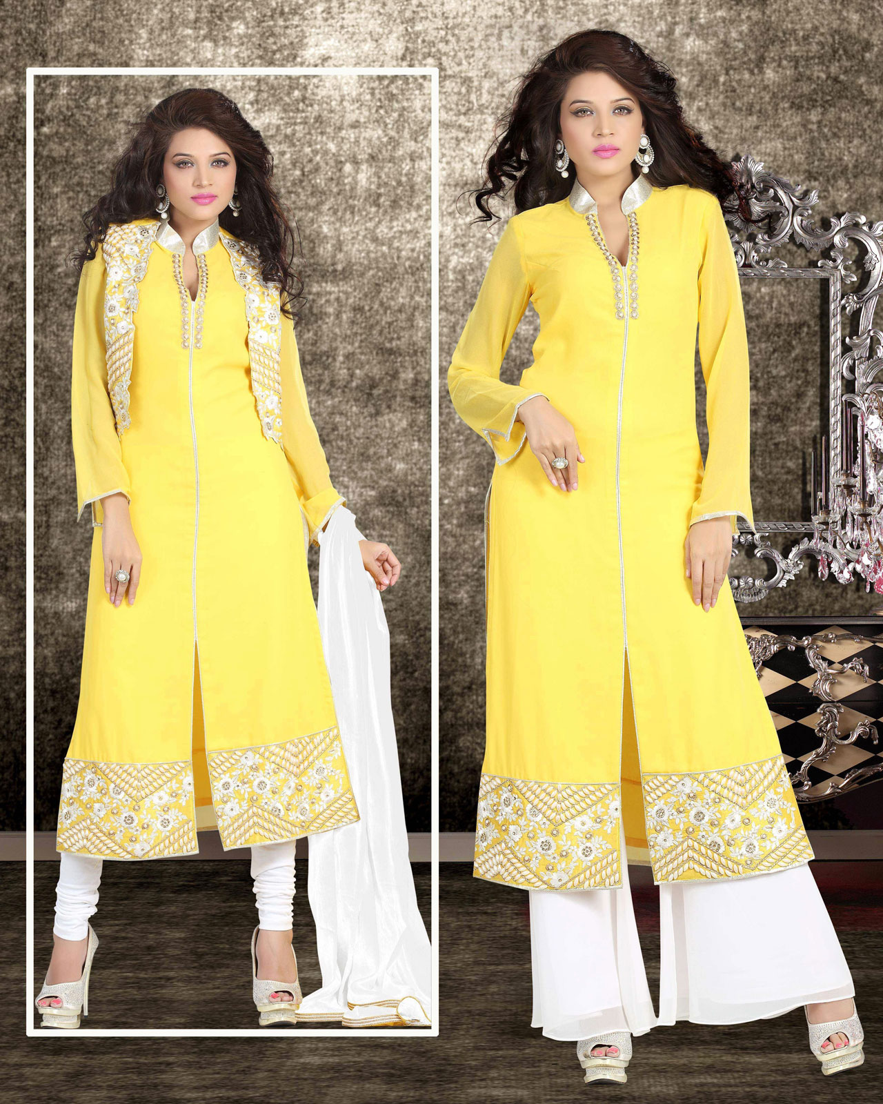 Yellow Georgette Designer Salwar Kameez 43579