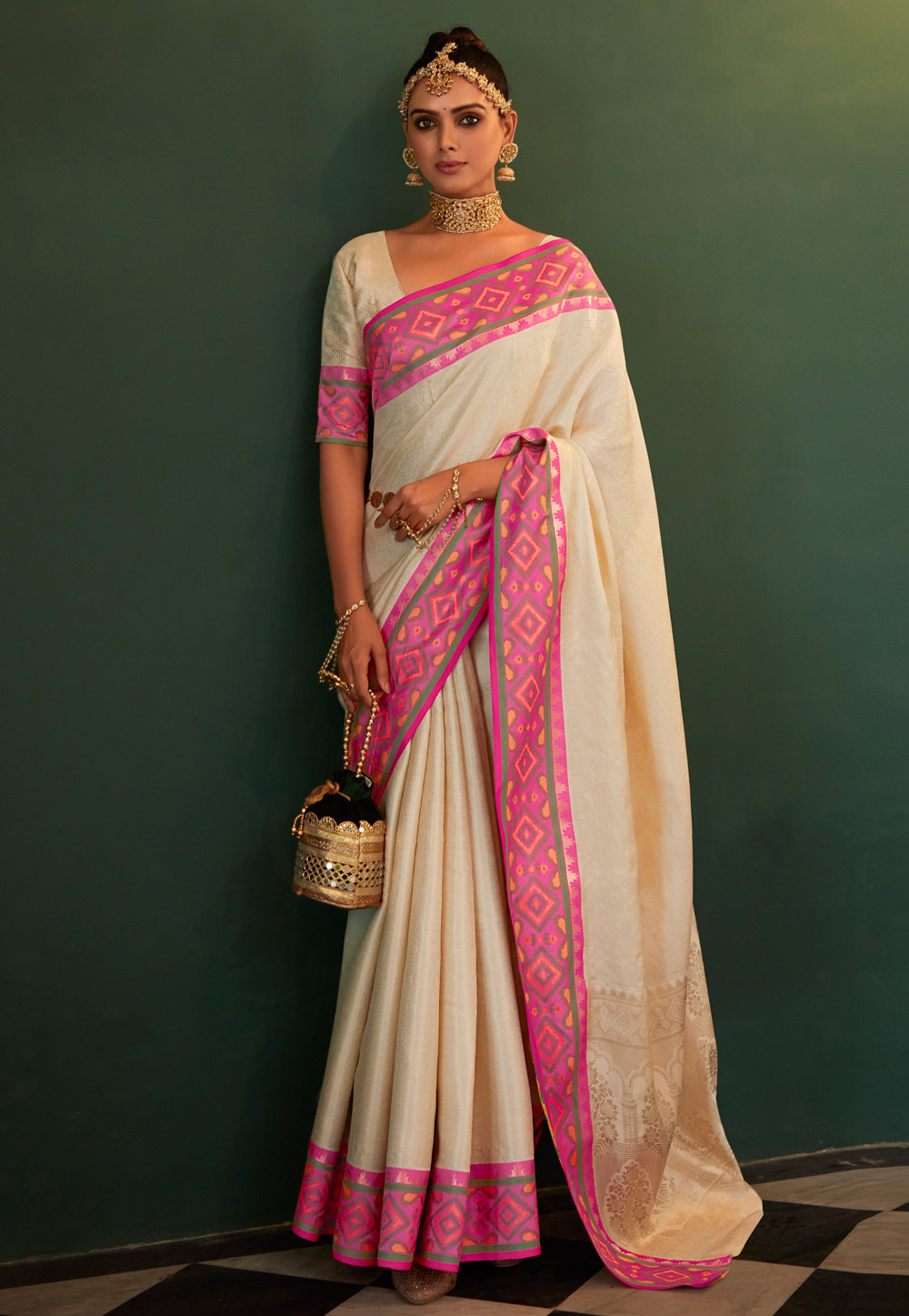 Cream Kanjivaram Silk Saree 264663
