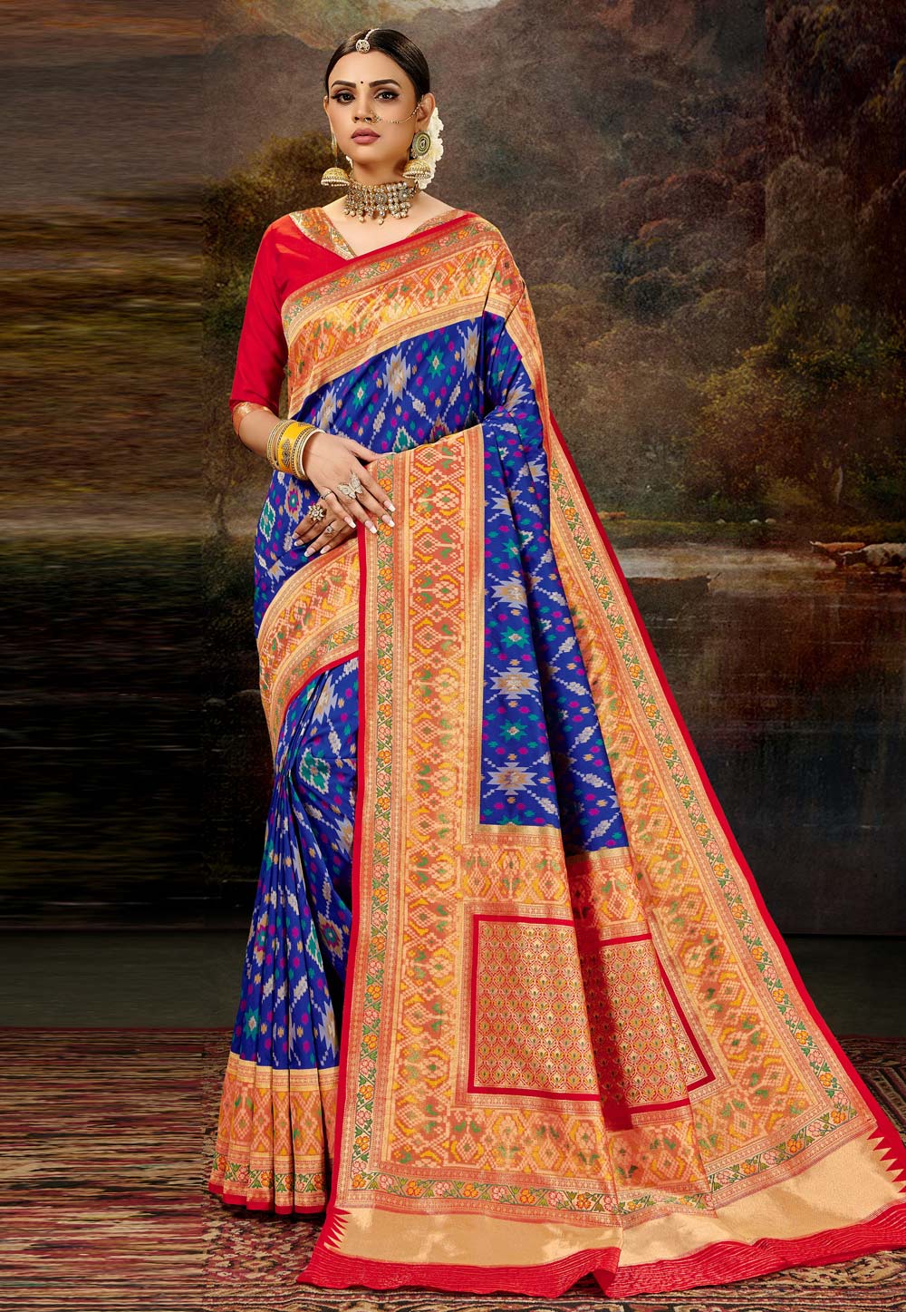 Blue Banarasi Silk Saree With Blouse 227620