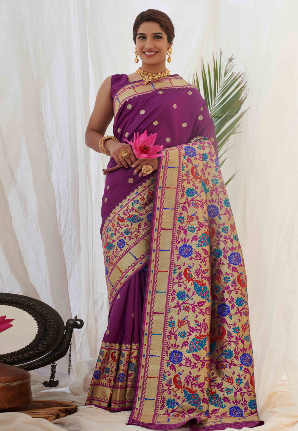 Purple Silk Paithani Saree 231846