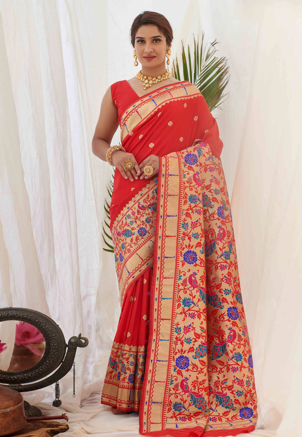 Red Silk Paithani Saree 231847