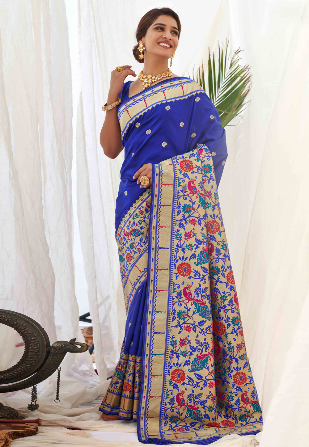 Blue Silk Paithani Saree 231849