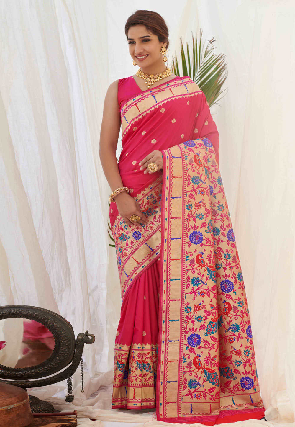 Pink Silk Paithani Saree 231850