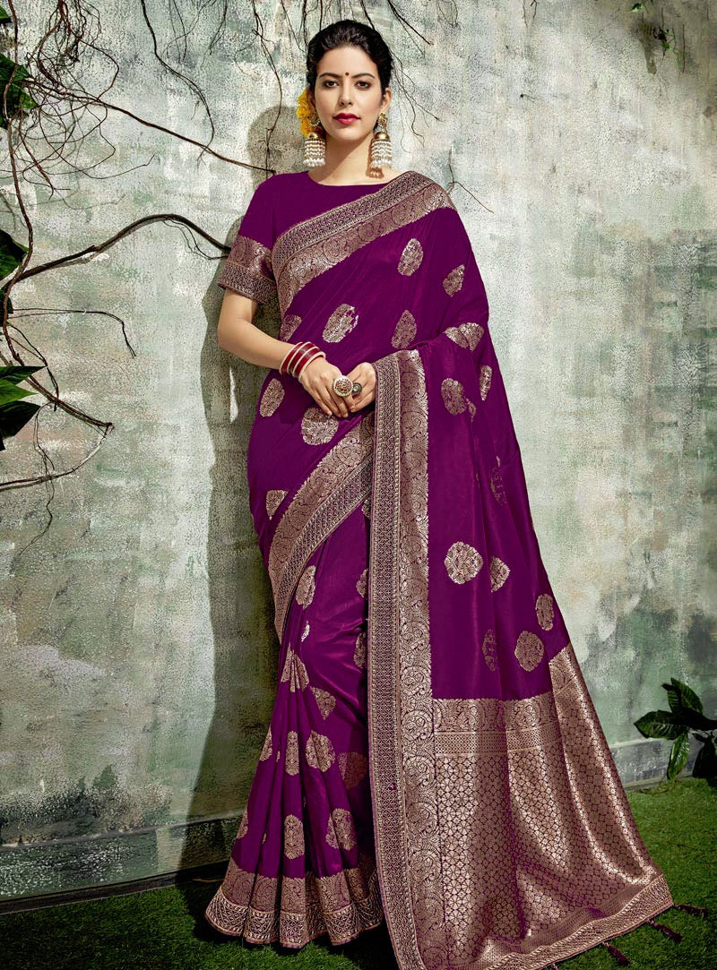 Purple Silk Festival Wear Saree 146752