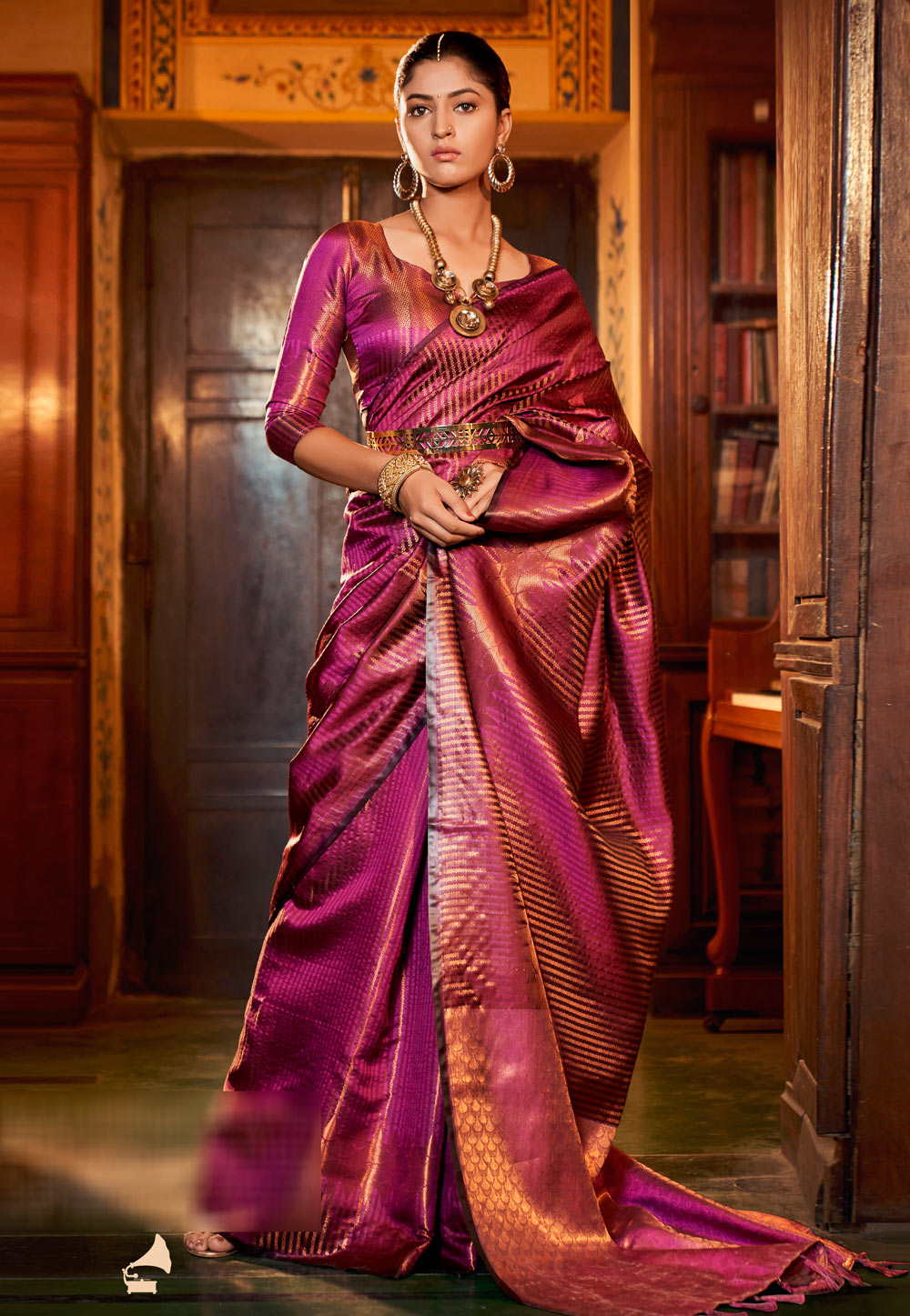 Purple Kanjivaram Silk Saree With Blouse 258243