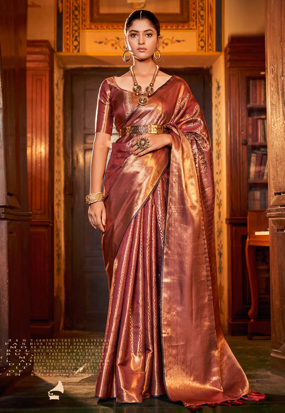 Rust Kanjivaram Silk Saree With Blouse 258249