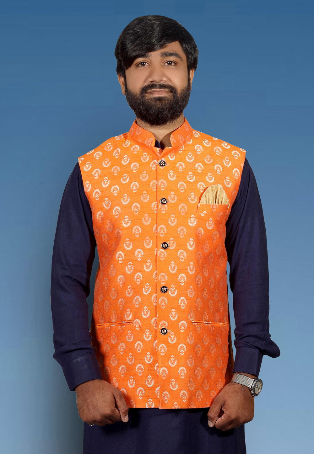 Orange Jacquard Modi Jacket 216723
