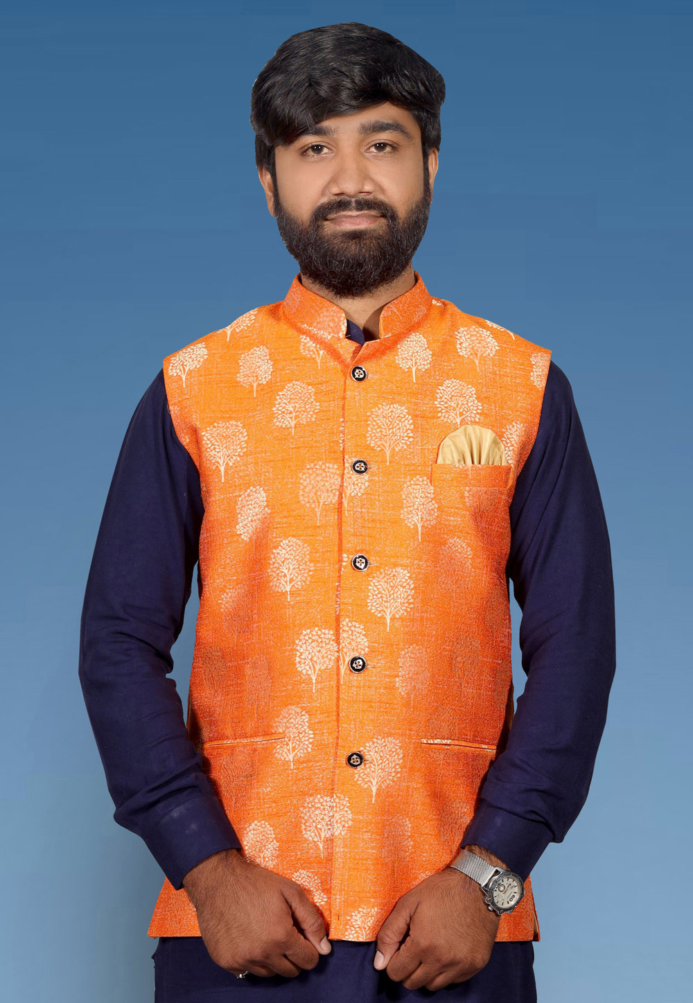 Orange Jacquard Modi Jacket 216725