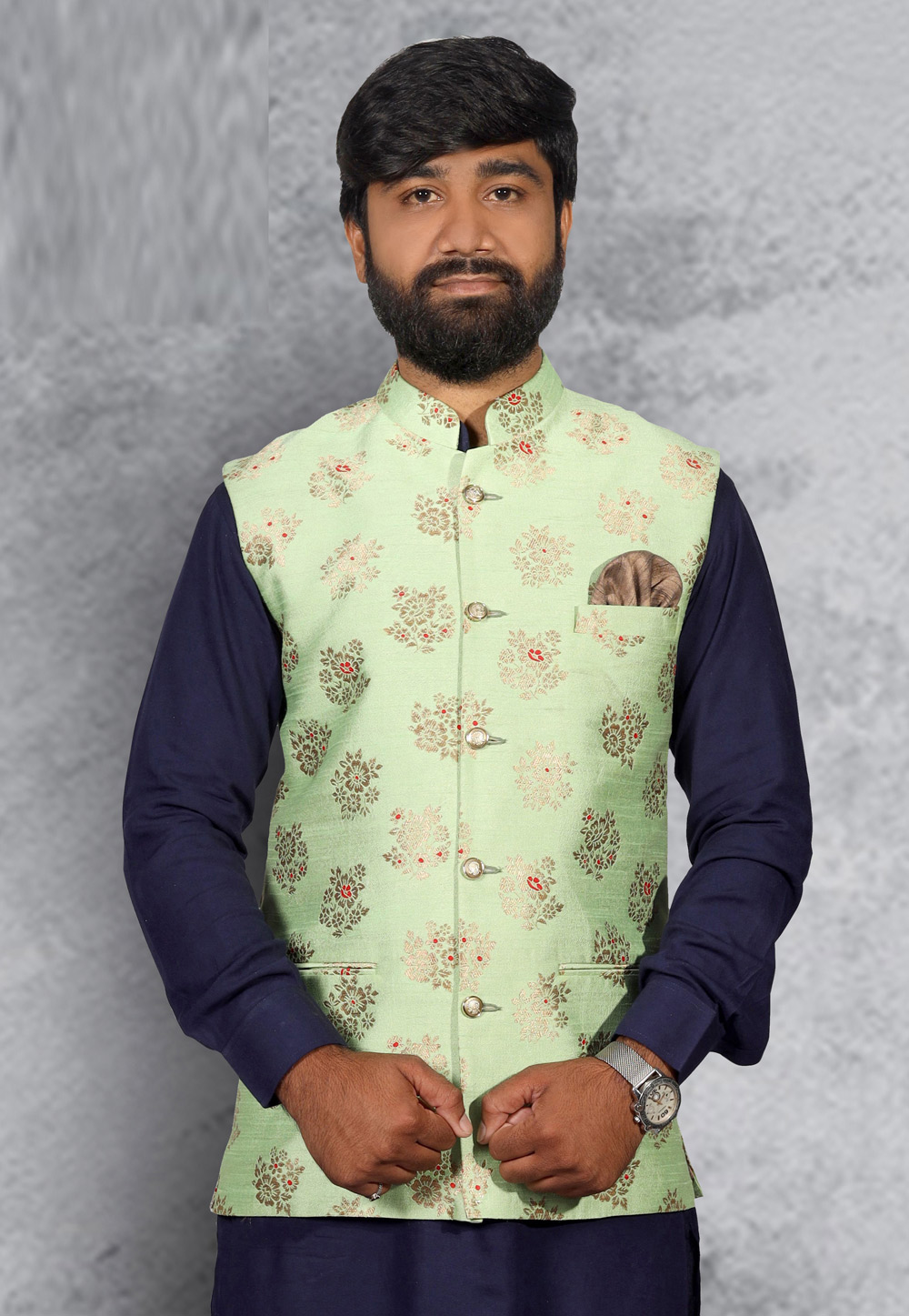 Men's Green Nehru Jacket – Kamakhyaa