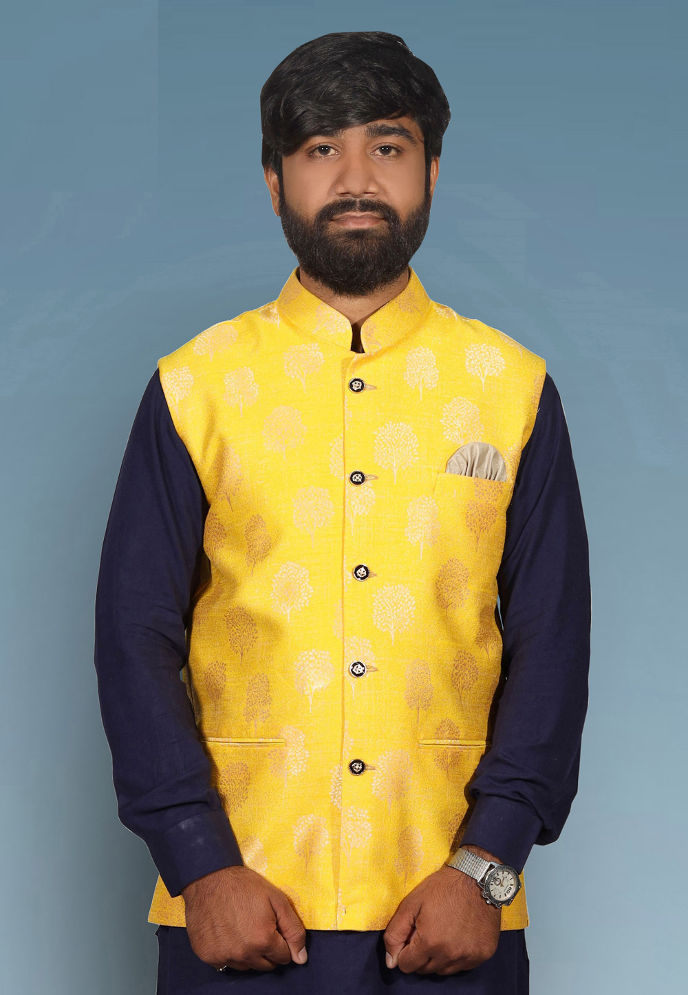 Yellow Jacquard Modi Jacket 216729