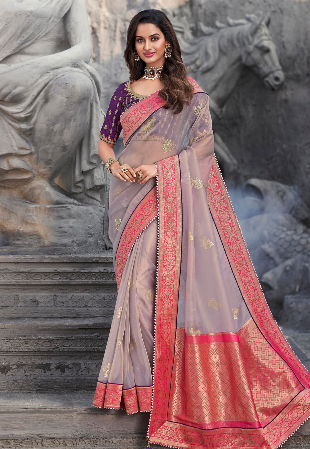 Light Purple Silk Festival Wear Saree 237410