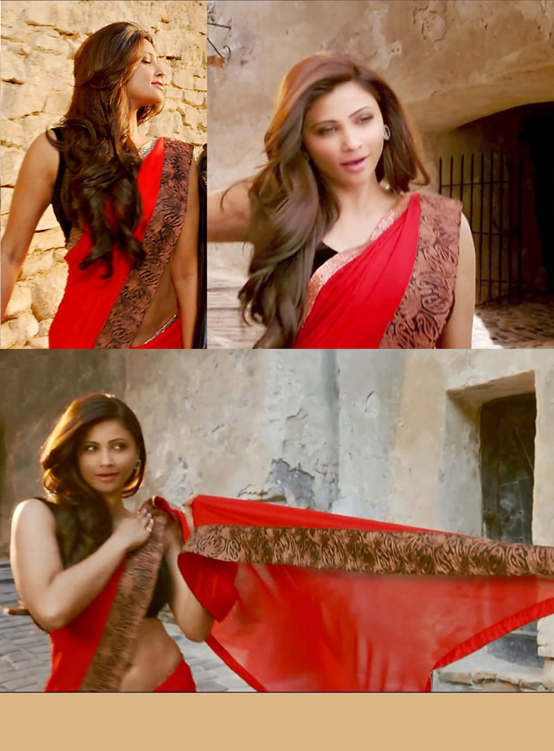 Daisy Shah Red Georgette Jay Ho Saree 32339