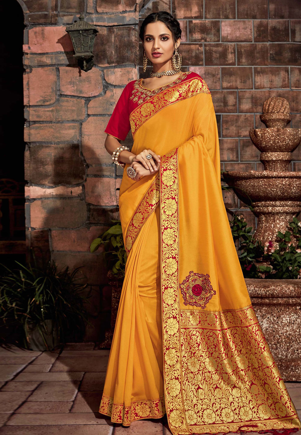 Yellow Tussar Silk Festival Wear Saree 179155