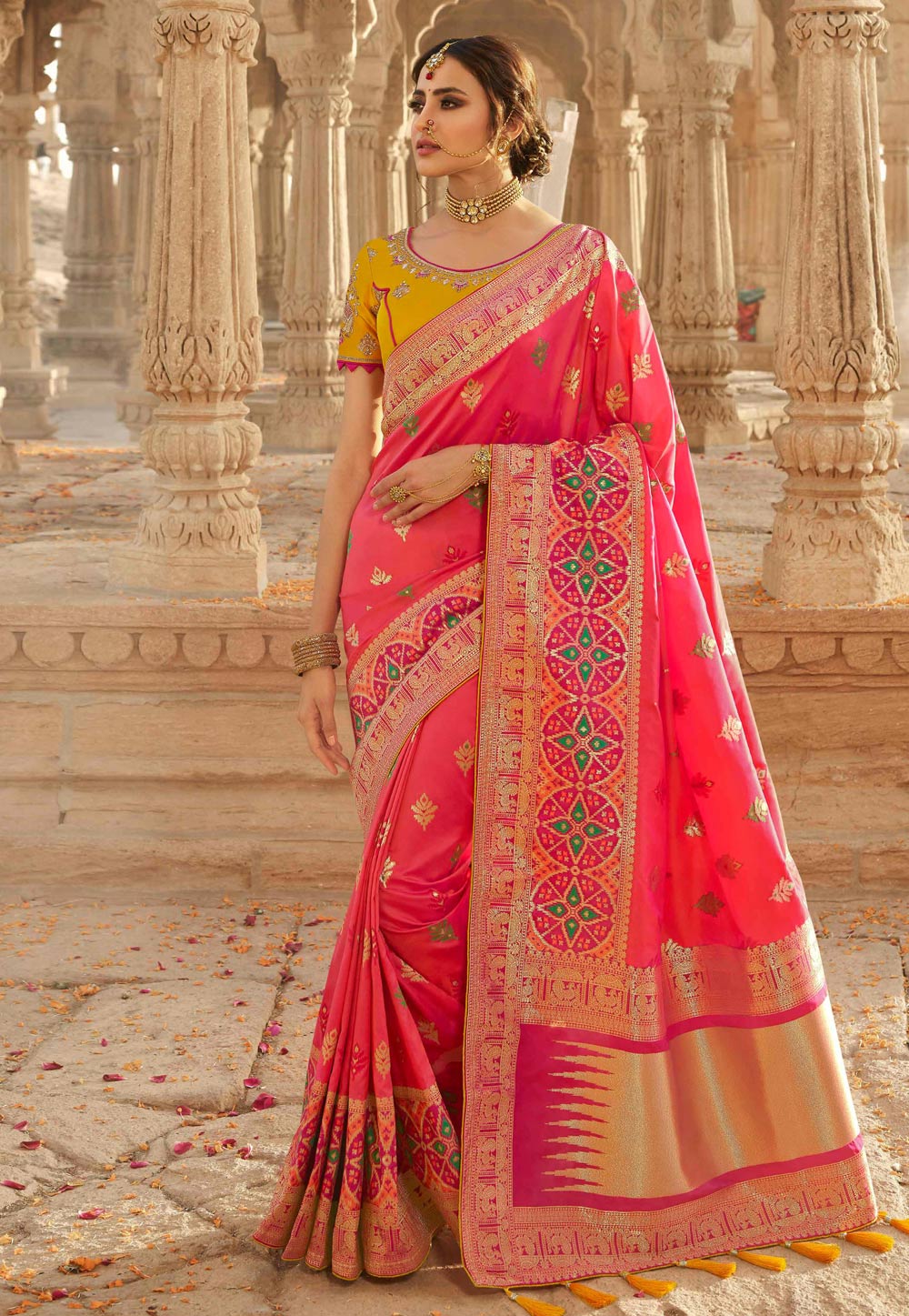 Pink Silk Saree With Blouse 219711