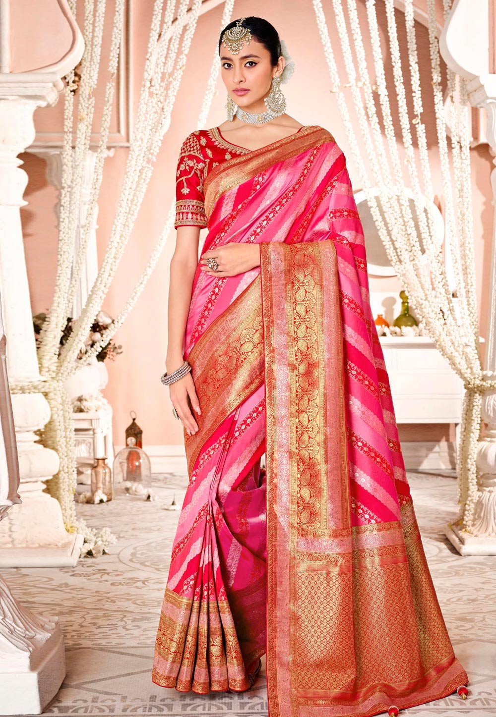 Pink Silk Festival Wear Saree 242061