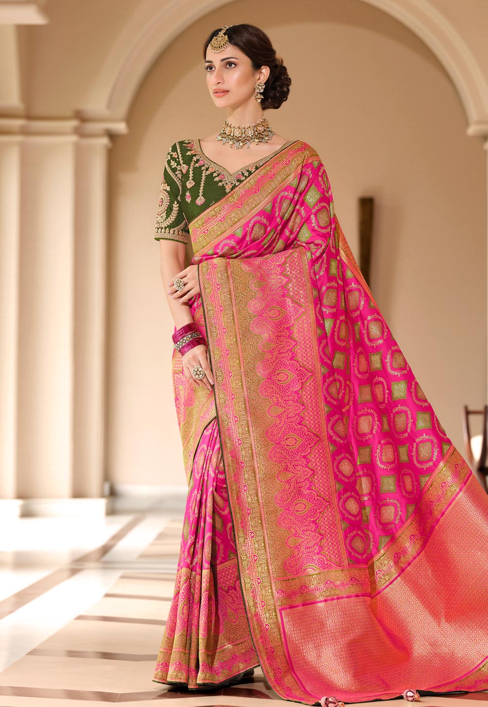 Pink Silk Saree With Blouse 249082