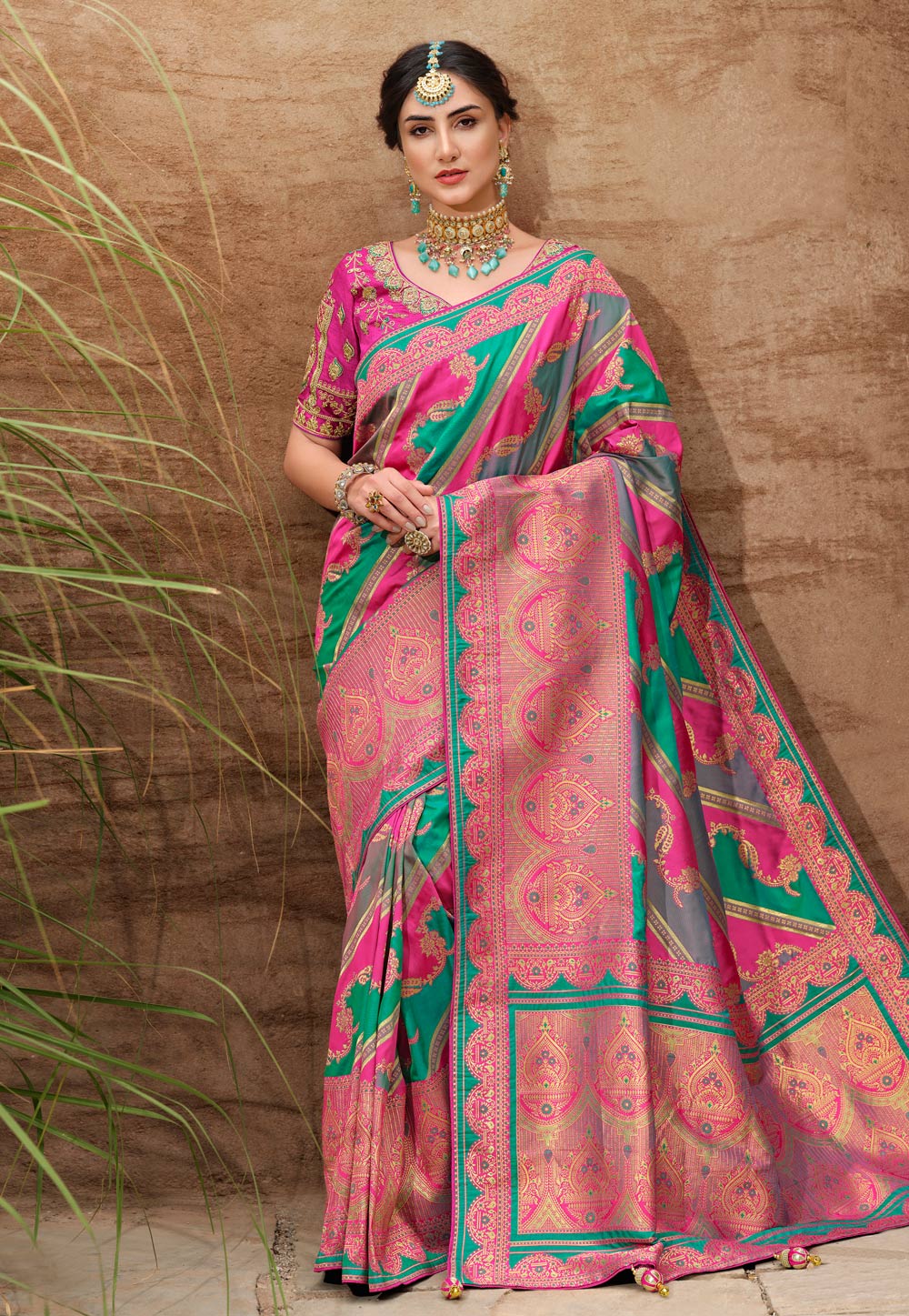 Pink Silk Saree With Blouse 249089