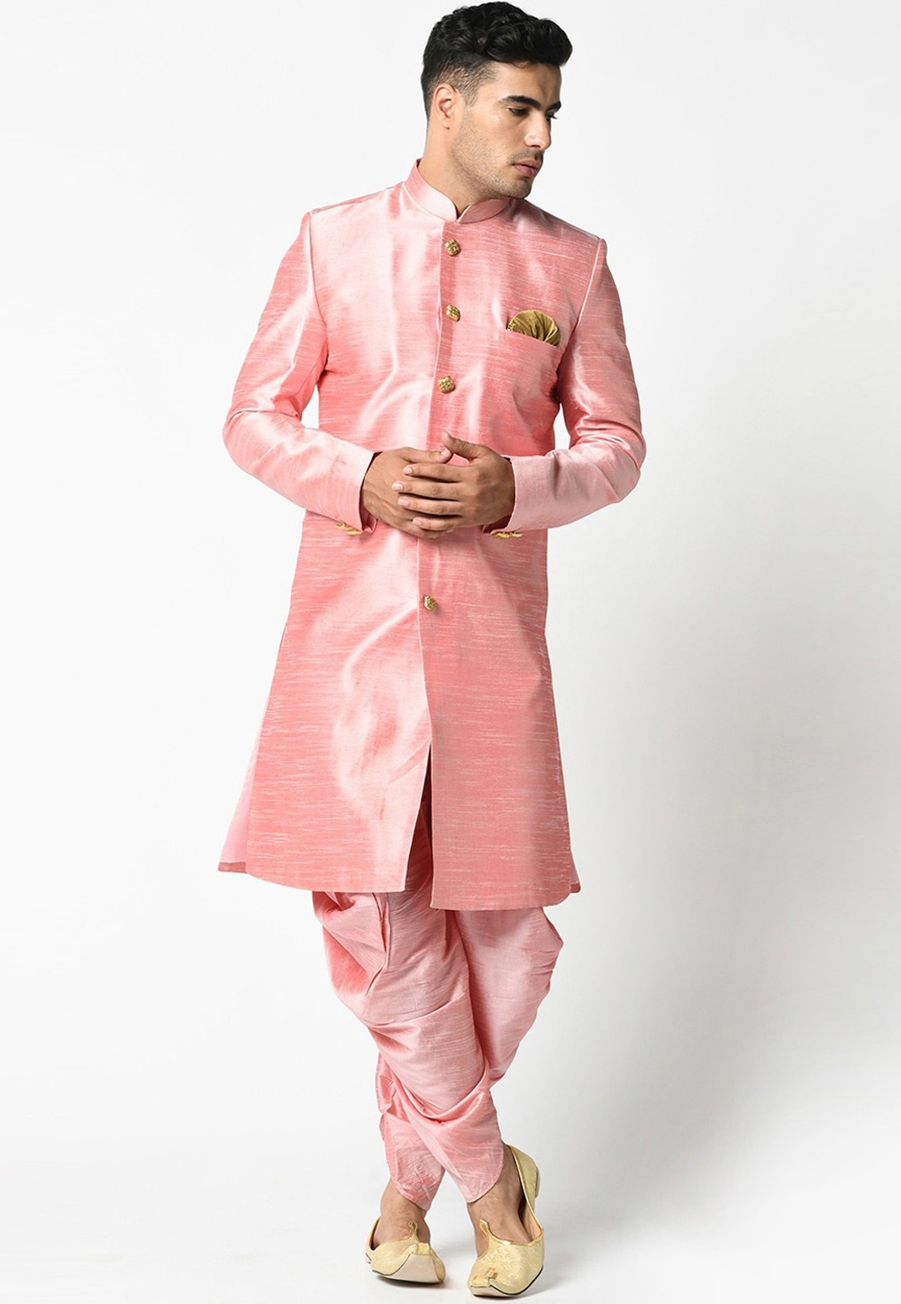 Pink Dupion Silk Indo Western Suit 236553