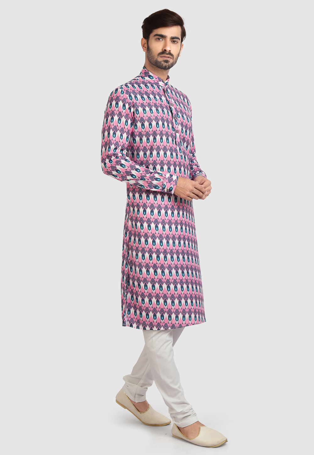 Pink Cotton Kurta Pajama 241159