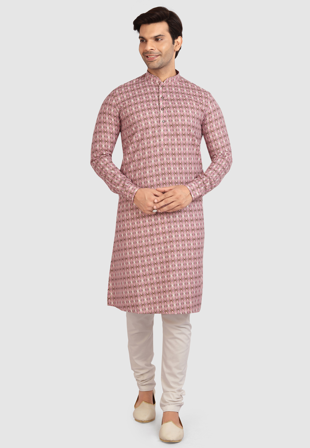 Pink Cotton Kurta Pajama 241162