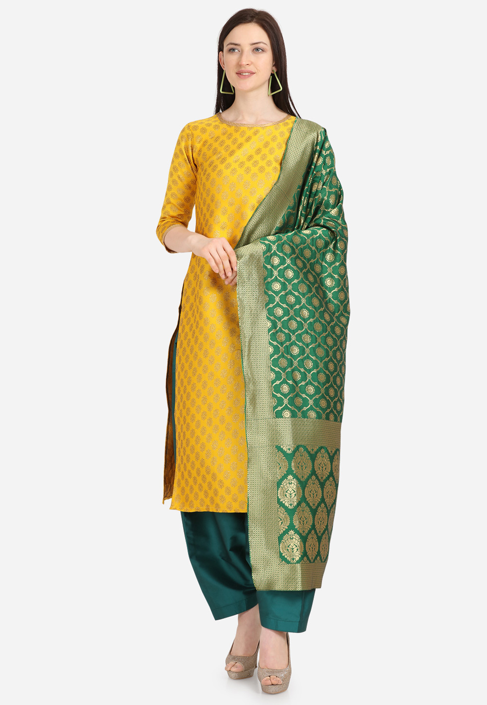 Yellow Cotton Punjabi Suit 200638