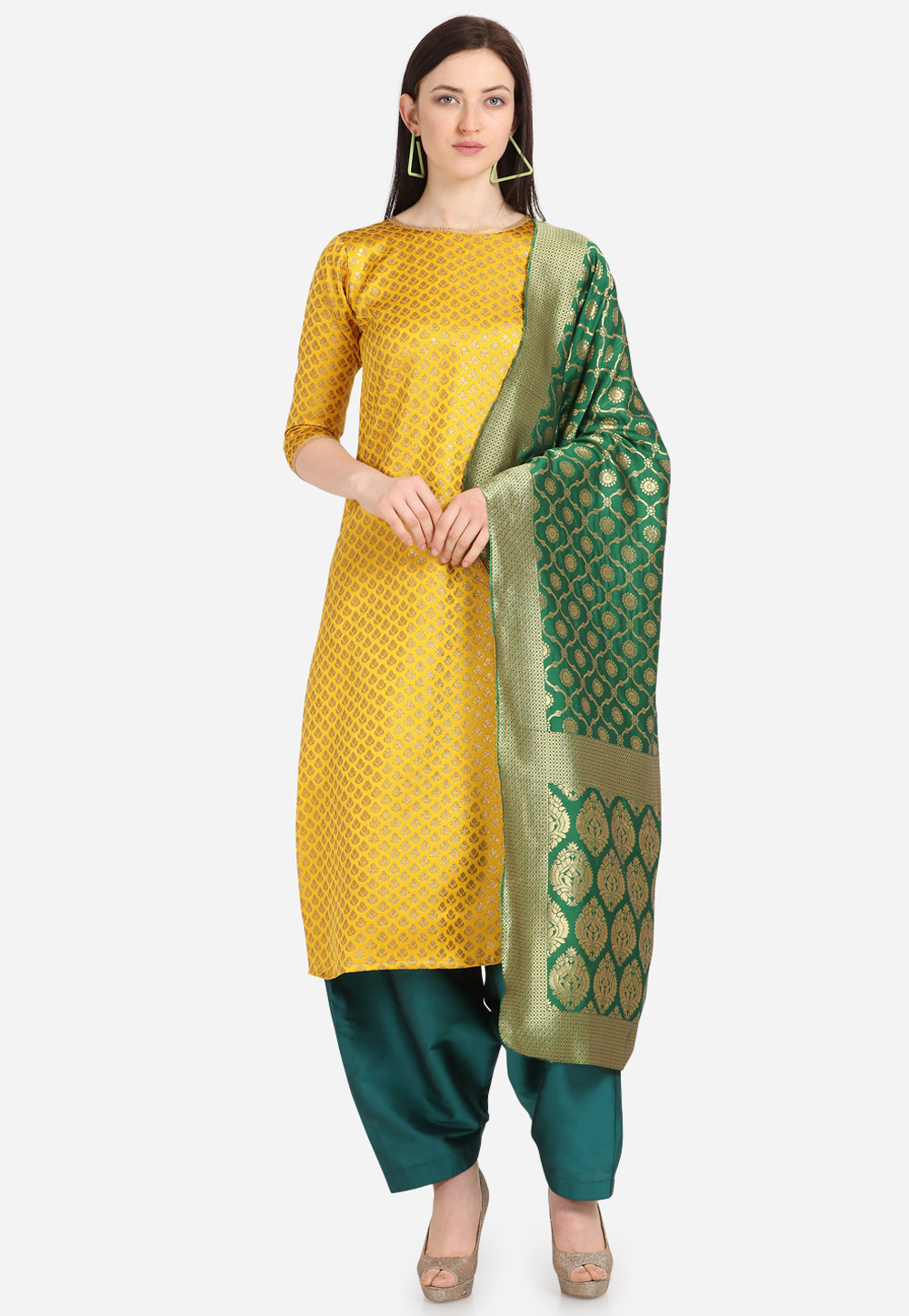 Yellow Cotton Punjabi Suit 200649