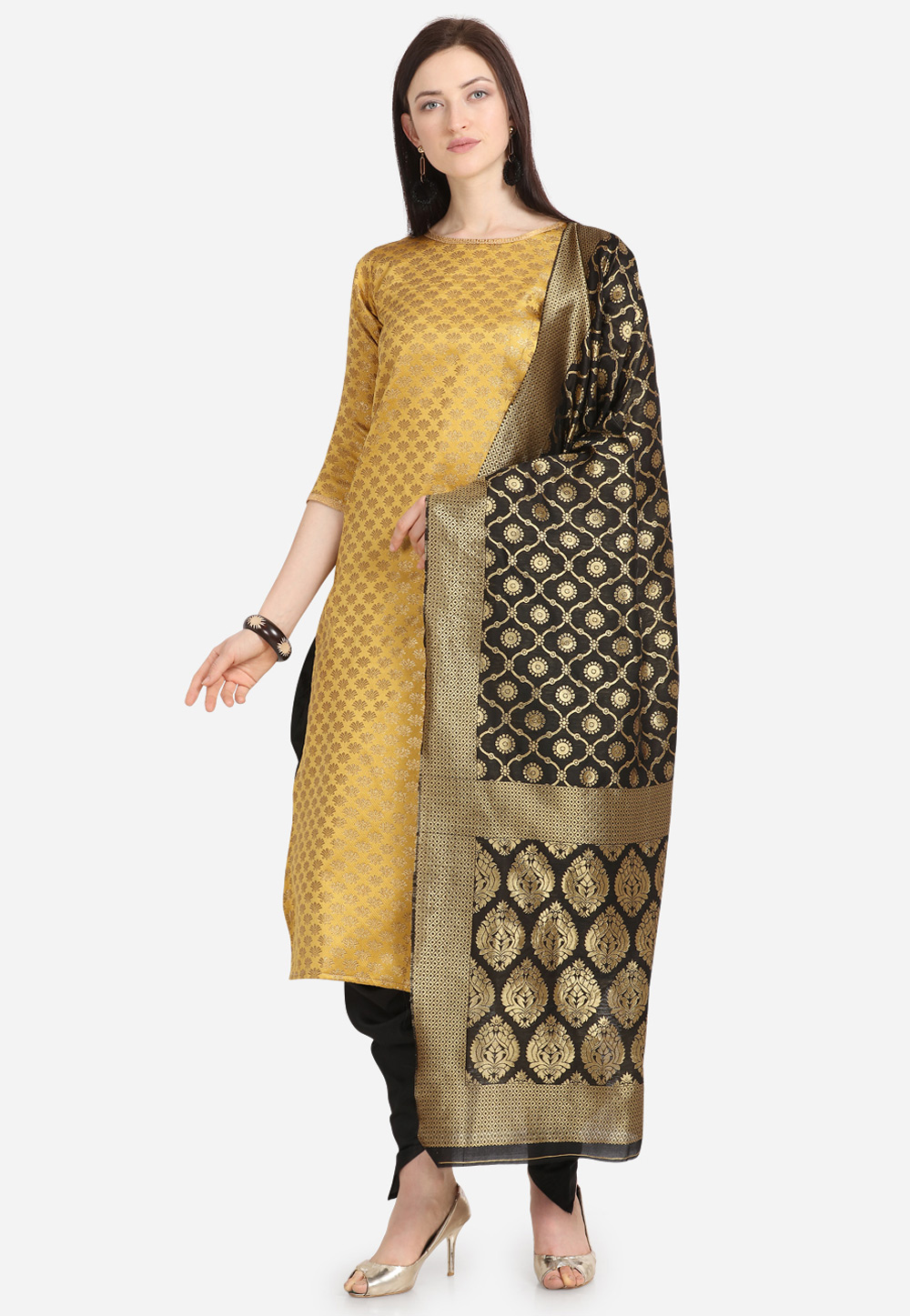 Yellow Cotton Dhoti Salwar Suit 200650