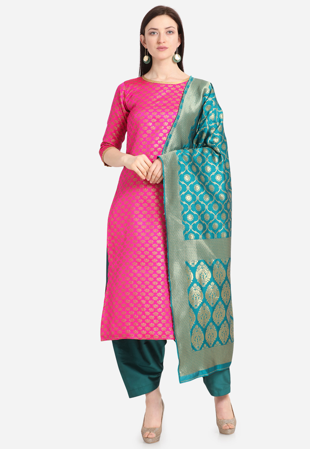 Pink Cotton Punjabi Suit 200654