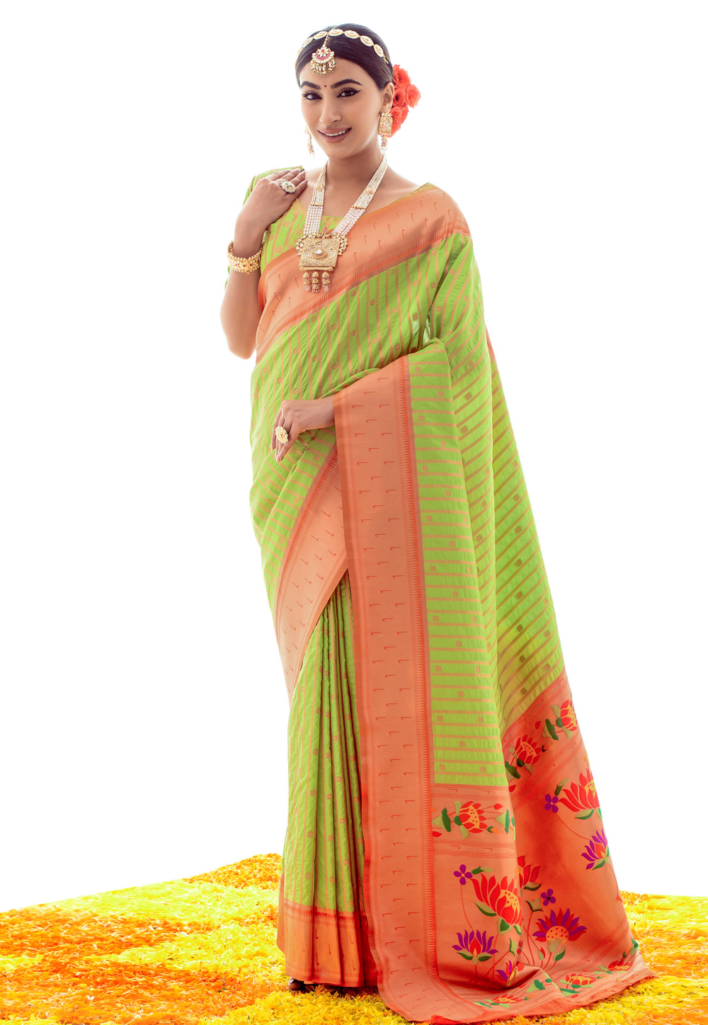 Light Green Soft Silk Saree With Blouse 265992