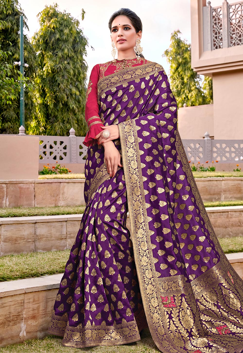 Purple Silk Saree With Blouse 203200