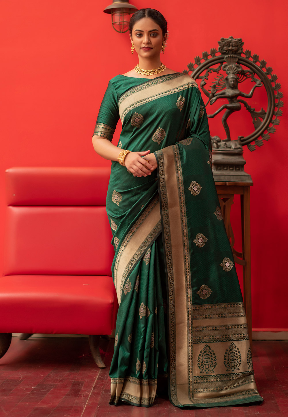 Green Silk Festival Wear Saree 228111