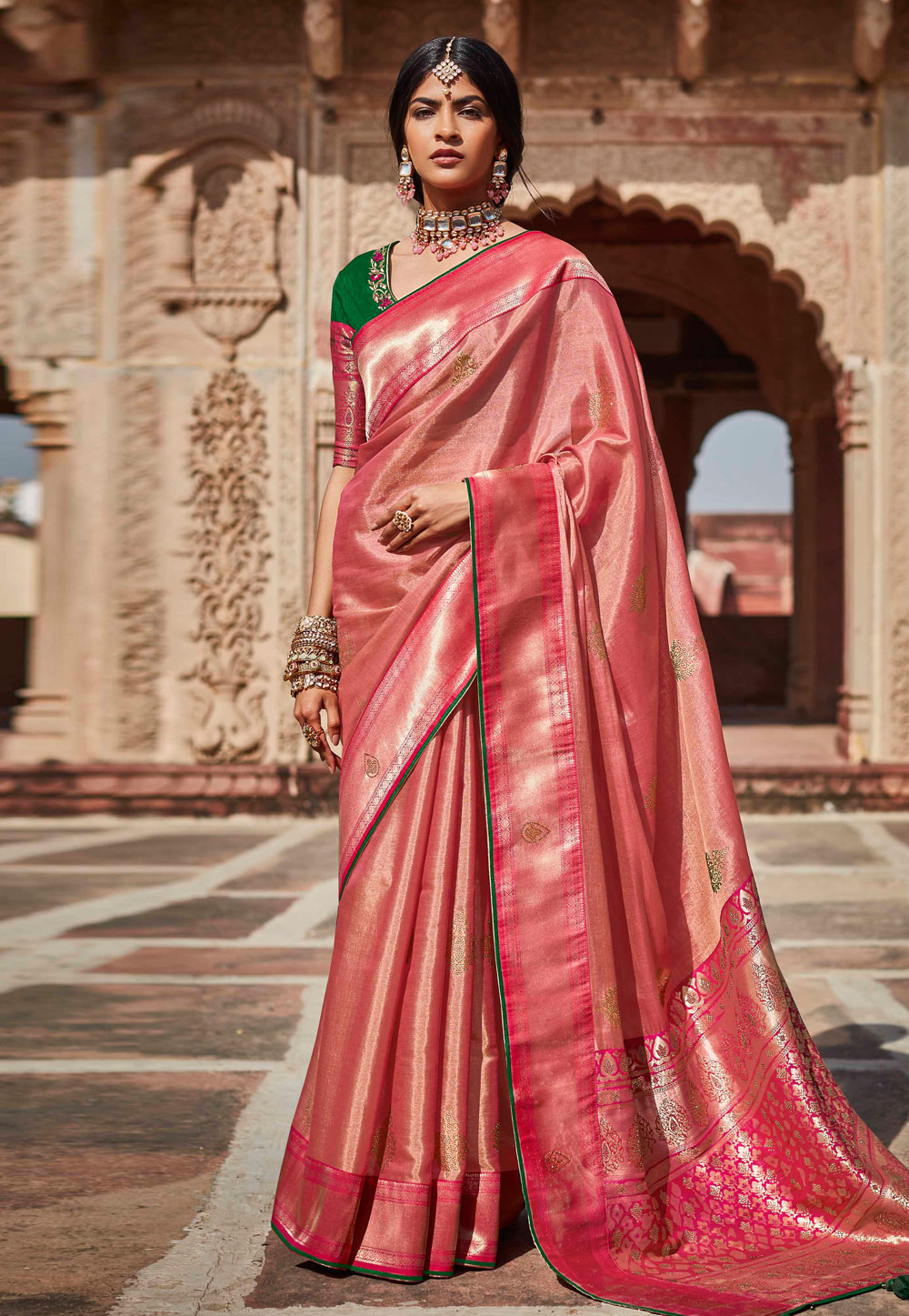 Pink Silk Festival Wear Saree 230902