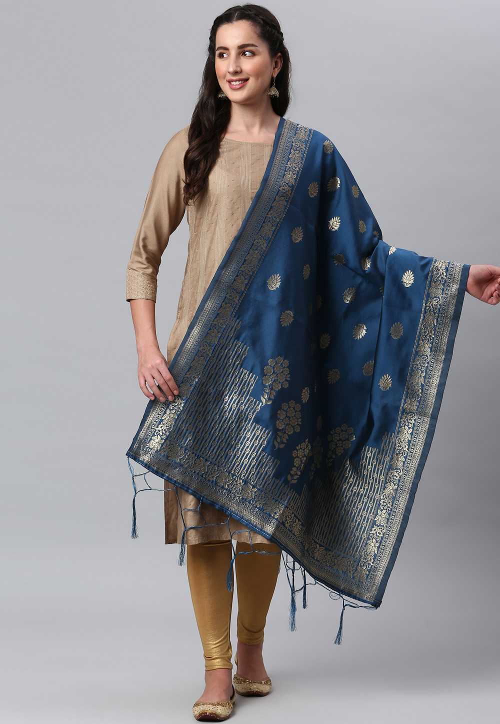 Blue Banarasi Silk Dupatta 236252