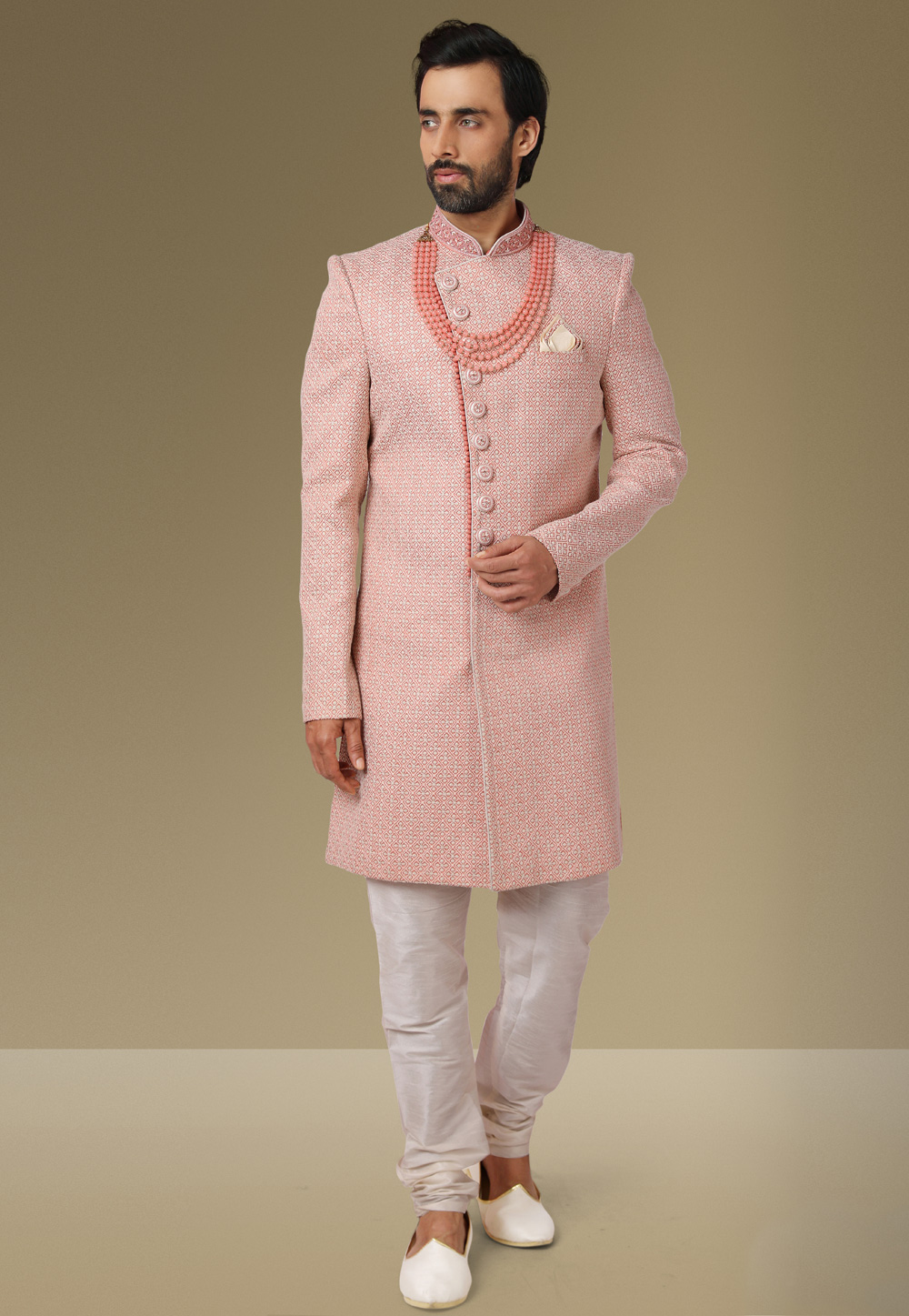 Pink Georgette Indo Western Suit 239437