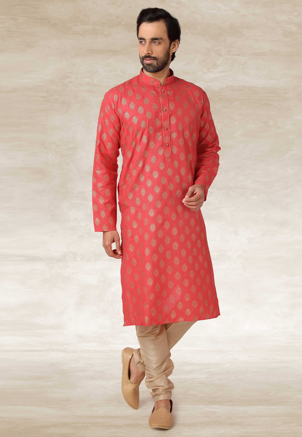 Pink Cotton Kurta Pajama 240129
