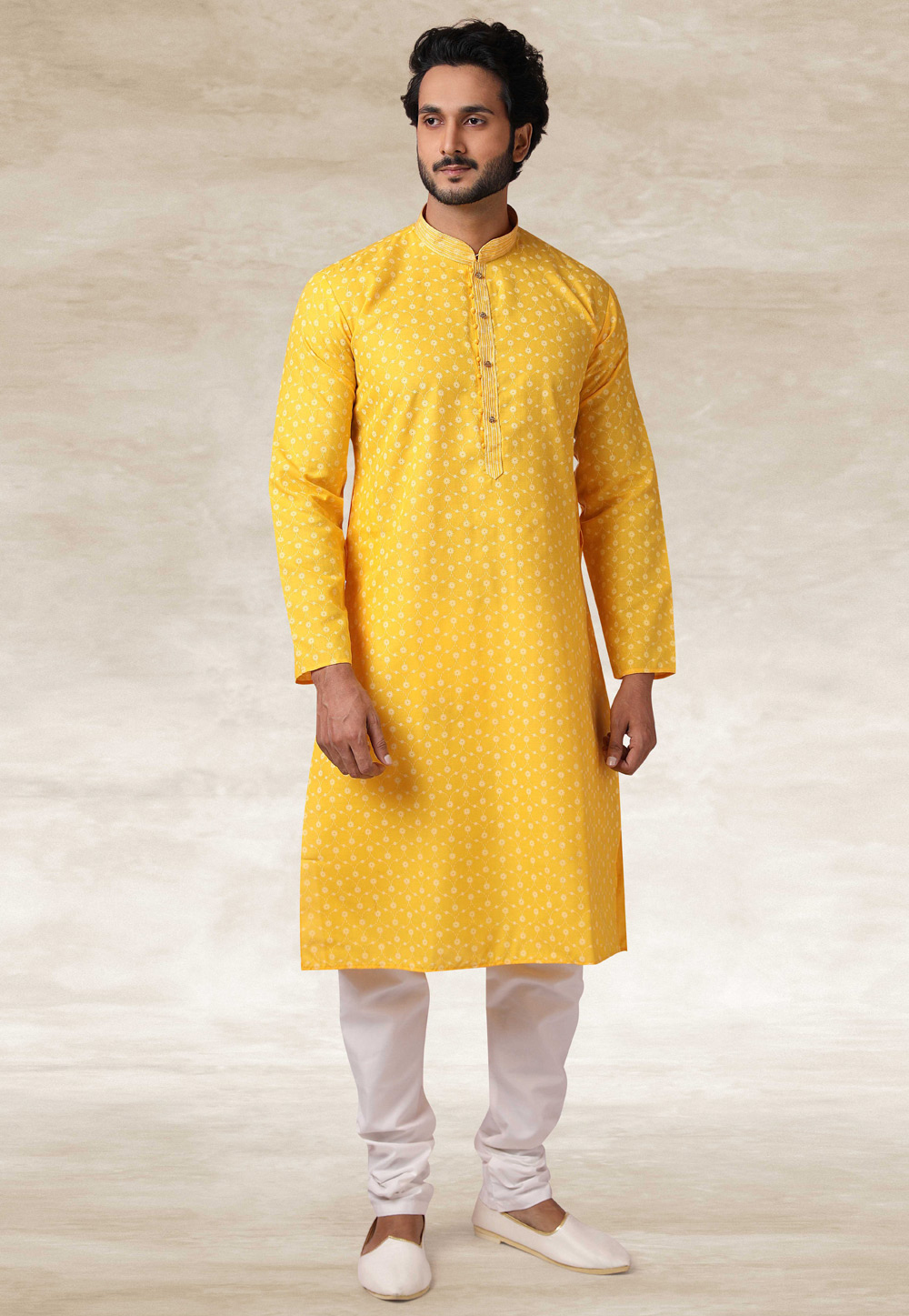 Yellow Cotton Kurta Pajama 240134