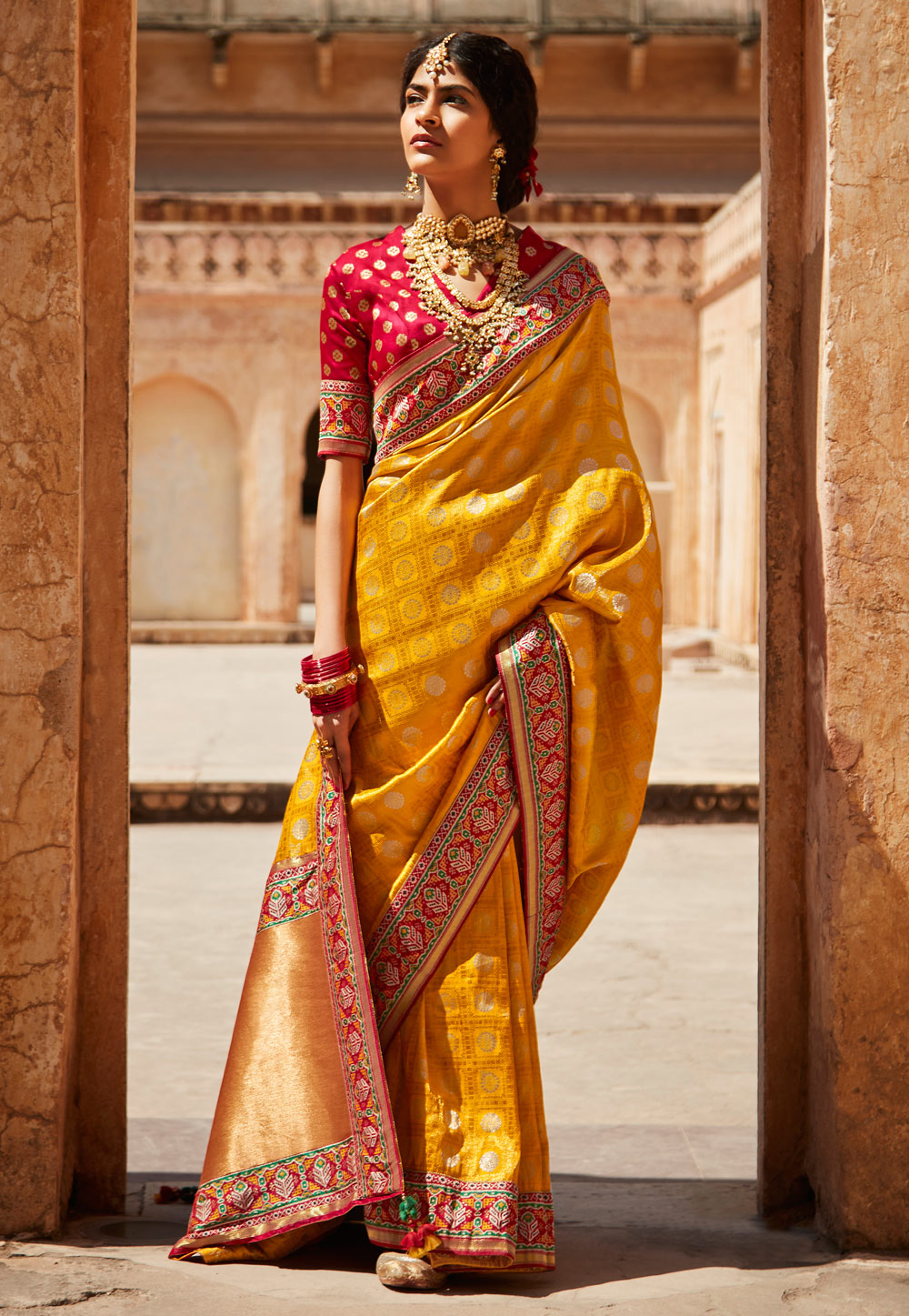 Yellow Silk Festival Wear Saree 242809