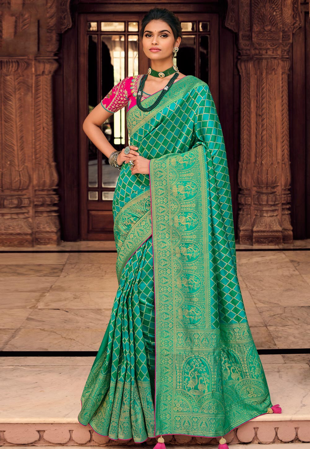 Green Silk Festival Wear Saree 236688